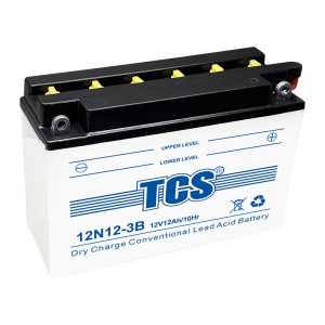 TCS摩托车电池干荷普通型水电池 12N12-3B